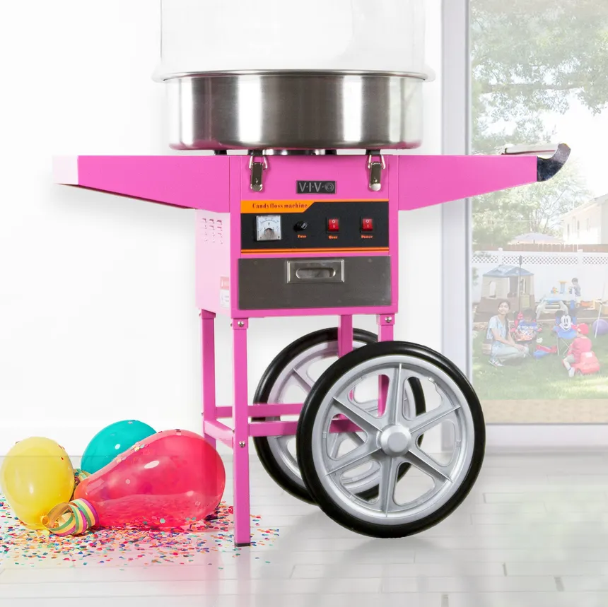 VIVO Cotton Candy Machine with Cart and Bubble Shield